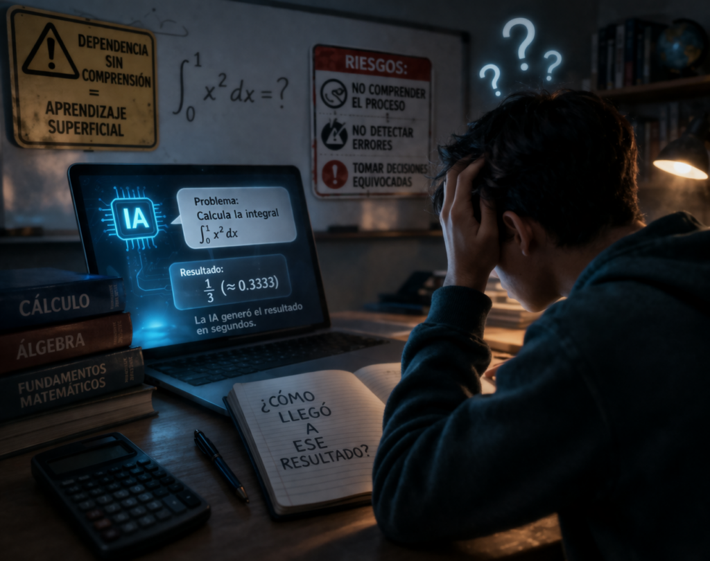 Uso de inteligencia artificial en matemáticas sin comprensión del proceso por parte del estudiante